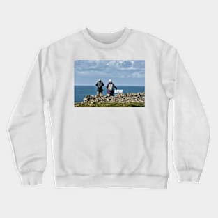 Taking in the view along the Mull of Galloway coast, Scotland Crewneck Sweatshirt